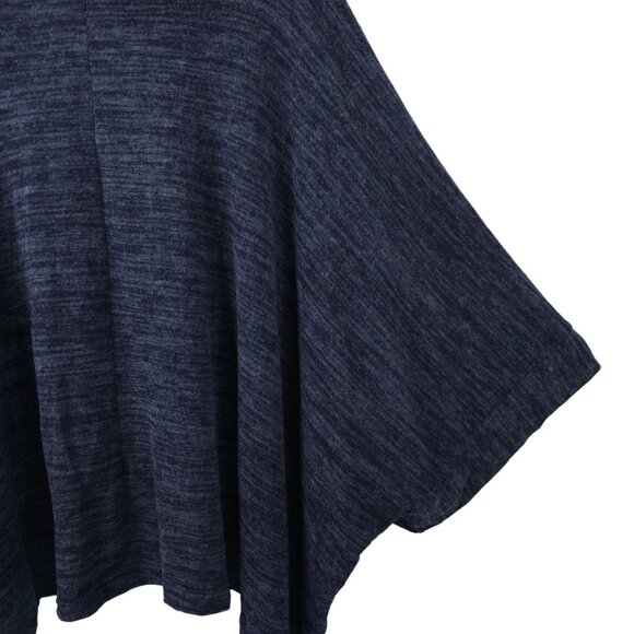 Jella C Cape Sweater Poncho Cowl Neck Womens ONE SIZE Blue Black Fleece Knit - Picture 10 of 14